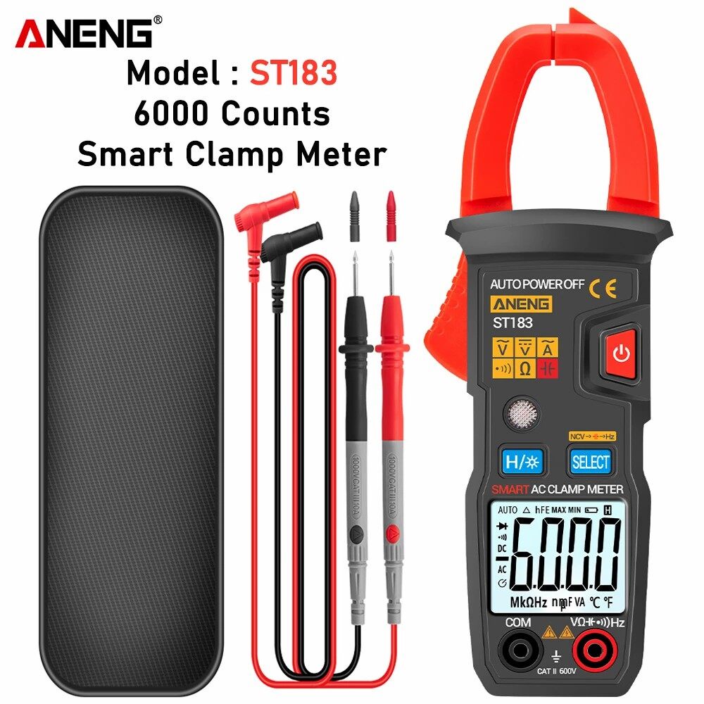 ANENG ST183 Digital Clamp Meter Multimeter True RMS โวลต์ แอมป์ โอห์ม ...