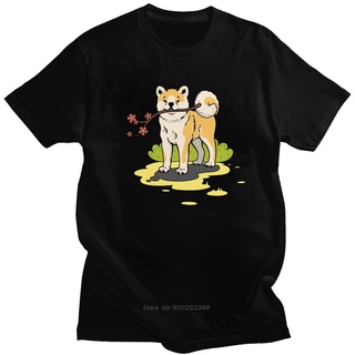 T-shirt  เสื้อยืดคอกลม แขนสั้น ผ้าฝ้าย ลาย Akita Inu สไตล์ญี่ปุ่น ฮาราจูกุ ของขวัญคนรักสุนัข สําหรับผู้ชายS-5XL