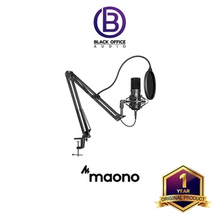 Maono AU-A04 ชุดไมค์ USB Condenser Microphone / ไมค์บันทึกเสียง / ไมค์แคสเกม / ไมค์ตั้งโต๊ะ (BlackOfficeAudio)