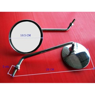 SUZUKI GT185 TS185 TC185 T250 TS125 "CHROME" SIDE MIRROR SET (8 mm.) // กระจกข้าง เหล็กชุบโครเมี่ยม สินค้าคุณภาพดี