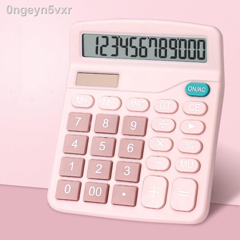 เครื่องคิดเลข-12-หลัก-สีฟ้าและสีชมพู-12-digits-electronic-calculator