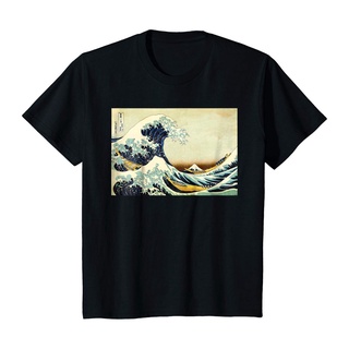 เสื้อยืด พิมพ์ลาย The Great Wave Off Kanagawa สไตล์ญี่ปุ่น วินเทจ สําหรับผู้ชาย