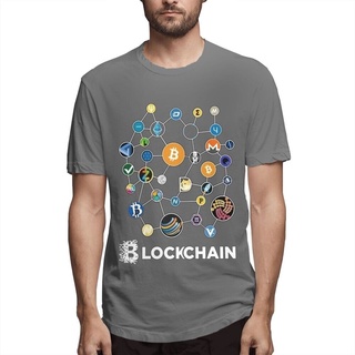 GILDAN 【พร้อมส่ง】 เสื้อยืดคอกลมผ้าฝ้ายพิมพ์ลายโลโก้ Bitcoin Blockchain Crypto Premium Crypto Bitcoin สําหรับผู้ชาย