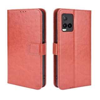 Vivo Y33T เคส Leather Case เคสโทรศัพท์ Stand Wallet Vivo Y33T เคสมือถือ Cover