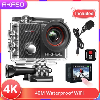 สินค้า AKASO EK7000 pro กล้องแอคชั่น 4k/25 fps 16 mp กันน้ํา พร้อมหน้าจอสัมผัส 2 นิ้ว สามารถปรับมุมได้ 40 เมตร