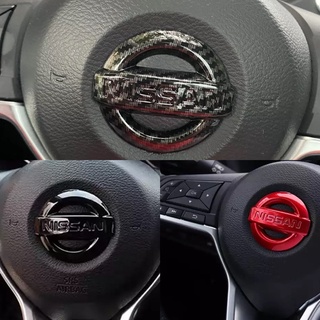 ครอบโลโก้ logo พวงมาลัย นิสสัน Nissan คาร์บอน/ดำ/แดง