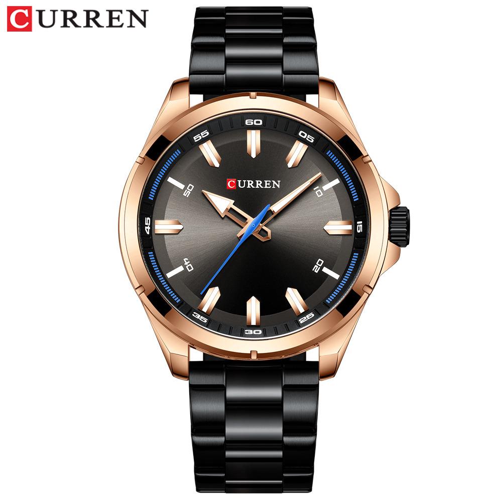 CURREN Gold Watches for Men Simple Business Design Wristwatches with Stainless Steel Band Watches Man Clock Luxury Brand