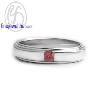 Finejewelthai-แหวนทับทิม-ทับทิม-แหวนพลอย-แหวนเงินแท้-พลอยประจำเดือนเกิด-Ruby-Silver-Ring-Birthstone-R1418rb