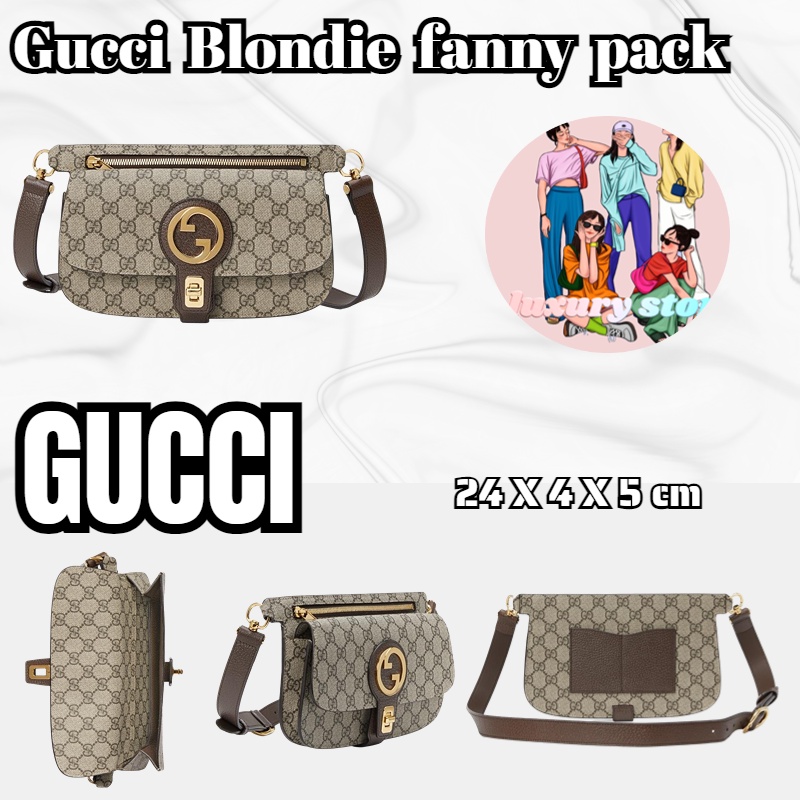 gucci-gucci-blondie-series-กระเป๋าคาดเอว-สไตล์ล่าสุด-กระเป๋าสุภาพสตรี-ใหม่แท้-การจัดซื้อยุโรป