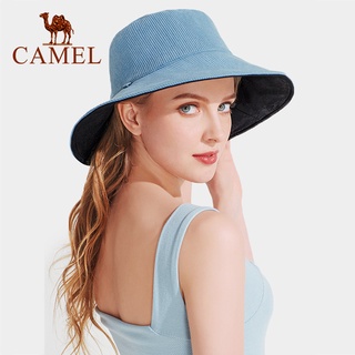 Camel หมวกชาวประมง กลางแจ้ง หมวกป้องกันแสงแดด เส้นรอบวงศีรษะใหญ่ หมวกปีกใหญ่