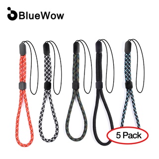 Bluewow สายคล้องข้อมือไนล่อน แบบหนา ปรับได้ ป้องกันการสูญหาย สําหรับโทรศัพท์มือถือ 5 ชิ้น