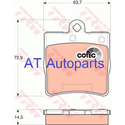 ผ้าเบรคหลัง-ฺbenz-เบนซ์-c180-c200-c02up-c200-c220-cdi-w203-ไม่มี-shim-เหล็ก-gdb1545-trw