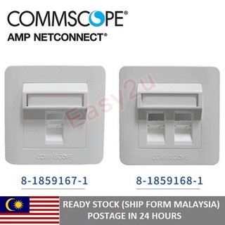 Commscope AMP CAT5E CAT6 ซ็อกเก็ตติดผนัง 1 พอร์ต 2 พอร์ต 45 องศา 1Gang 2Gang RJ45