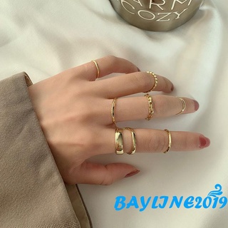 BAY-Ladies Knuckle Ring Kit, 7 Pieces Simple Style Stacking Ring, Gifts for Valentine’s Day, Gold/ Silver