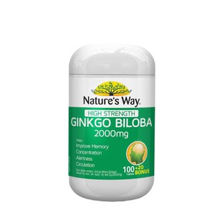 Natures Way Ginkgo Biloba 2000 MG 100+20 Tablets เนเจอร์ เวย์