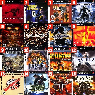 แผ่นเกมส์ ( PS2 ) รวมเกมส์แนว FPS ยิงสุดมันส์ ตลุ่ยด่าน ก่อนตายต้องได้เล่น