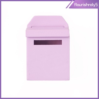 {flourishroly} กล่องจดหมายไม้สีม่วงขนาดเล็ก 1 : 12กล่องจดหมายหะติดผนัง
