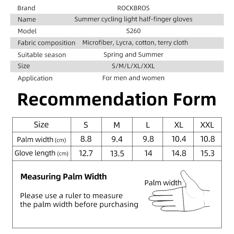 rockbros-ถุงมือขี่จักรยาน-ผู้ชาย-ผู้หญิง-ระบายอากาศ-ถุงมือครึ่งนิ้ว-กันกระแทก-ถุงมือจักรยานเสือหมอบ-จักรยานเสือหมอบ-อุปกรณ์ขี่จักรยาน