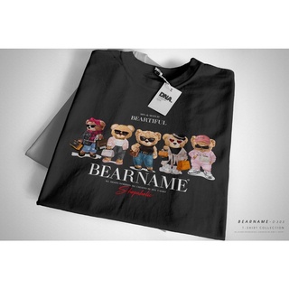 พร้อมส่ง!! เสื้อยืด Oversize คอกลมแขนสั้น ดีเทลลายหมี BearName