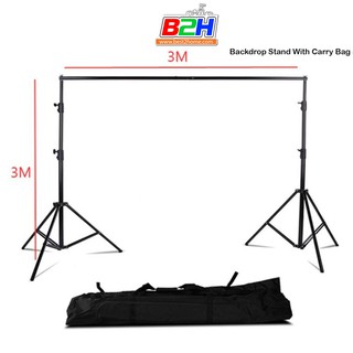 ขาตั้งผ้าฉาก Photo Backdrop Stand Slide With Carry Bag 3x3m