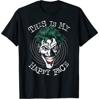 เสื้อยืดโอเวอร์ไซส์เสื้อยืด พิมพ์ลาย Batman Joker This Adult is My Happy Face สําหรับผู้ชายS-3XL
