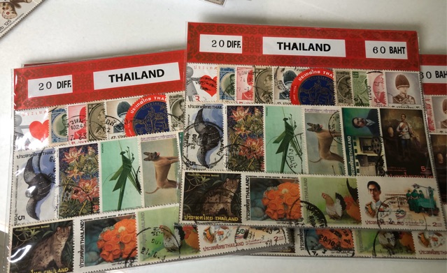 แสตมป์สะสม-แสตมป์เก่าจัดชุด-20-ดวง-ไม่ซ้ำแบบ-thailand-collection-postage-stamps