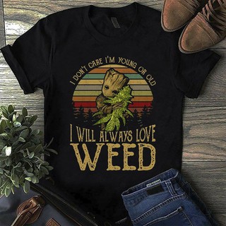 เสื้อยืดสีขาวเสื้อยืดพิมพ์ลาย groot weed i don  t care i  m or old christmas สําหรับผู้ชายS-4XL