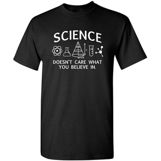 เสื้อยืดโอเวอร์ไซส์เสื้อยืด พิมพ์ลายกราฟฟิค Sarcastic Care What You Believe ตลก แปลกใหม่ วิทยาศาสตร์S-4XL