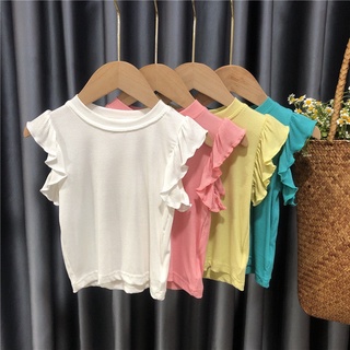 [Babycat] พร้อมส่ง ขายดี เสื้อยืดแขนสั้น สีขาว แฟชั่นฤดูร้อน สไตล์เกาหลี ญี่ปุ่น สําหรับเด็กผู้หญิง 2022