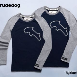 Rudedog เสื้อยืด รุ่น By Your Side สีกรมแขนเทา