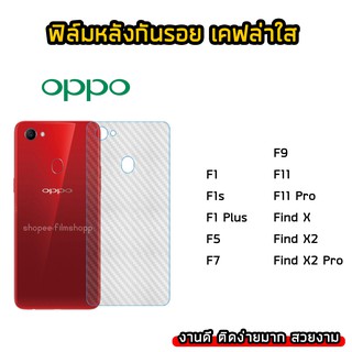 ฟิล์มกันรอยหลัง OPPO F1 F1Plus F5 F7 F9 F11 F11Pro FindX FindX2 FindX2Pro ฟิล์มหลังเคฟล่า แบบใส ฟิล์มเคฟล่า