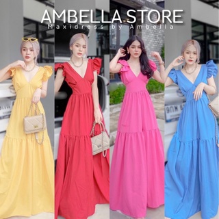 ♥️Ambella♥️ เดรสสายคล้องคอ สีน่ารัก เดราไปคาเฟ่ เดรสโชว์หลัง เดรสยาวผู้หญิง ชุดเดรสไปทะเล เดรสแฟชั่น 2020