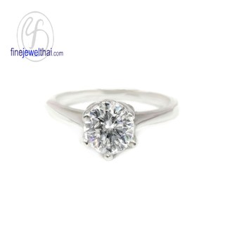 Finejewelthai แหวนเงิน แหวนเพชร เงินแท้ เพชรสังเคราะห์/ Diamond CZ-Silver-Wedding-Ring - R1130cz