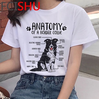 [100% Cotton] เสื้อยืด พิมพ์ลายสุนัขบูลด็อกชิบะ คอลลี่ คอร์กี้ ปั๊ก สีขาว แฟชั่นฤดูร้อน สไตล์ญี่ปุ่น สําหรับผู้หญิง