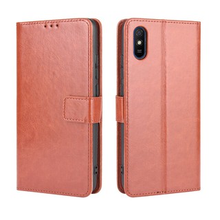 เคสสำ Redmi 9A Case Leather Flip Back Cover Xiaomi Redmi 9A เคสฝาพับ มือถือแล