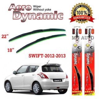 ใบปัดน้ำฝนทรง Aero Dynamic (Diamond eye) ขนาด 18" 22" นิ้ว สำหรับ MITSUBISHI SWIFT 2012-2013 จำนวน 1 คู่