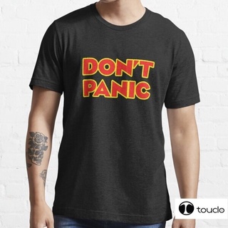 [S-5XL] เสื้อยืดแขนสั้นลําลอง ผ้าฝ้าย 100% พิมพ์ลาย Don T Panic คุณภาพสูง สไตล์คลาสสิก สําหรับผู้ชาย