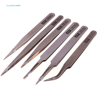 Pota 6Pcs Stainless Steel Anti-static Tweezer Maintenance Tool High Quality TS10-15