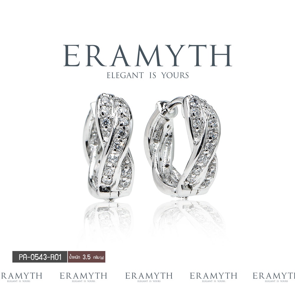 eramyth-jewelry-ต่างหูห่วง-เงินแท้92-5-ดีไซน์เปียไขว้-pa-0543-r01-เพชรสวิสcz-รอบวง-สินค้ามาตรฐานส่งออก