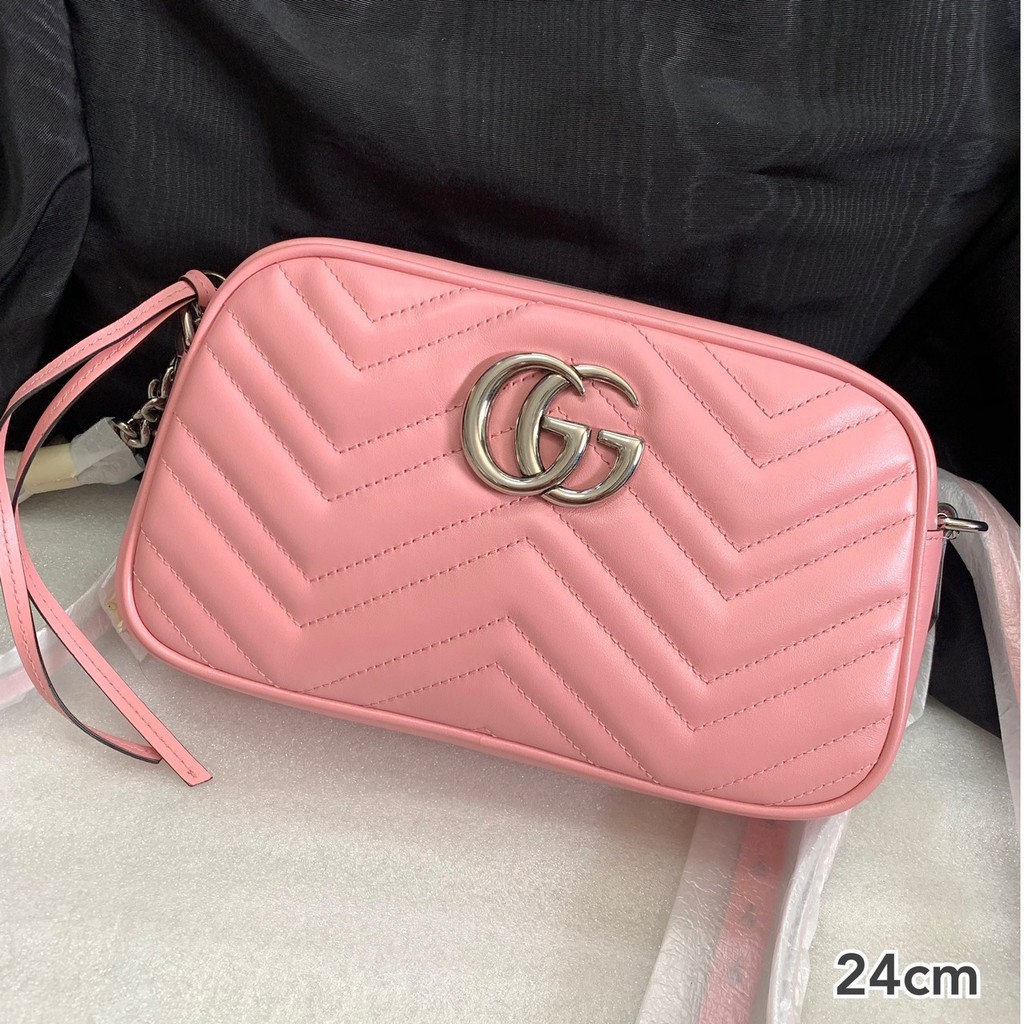 100 Gucci GG marmont camerabag 24 cm. Shopee Thailand