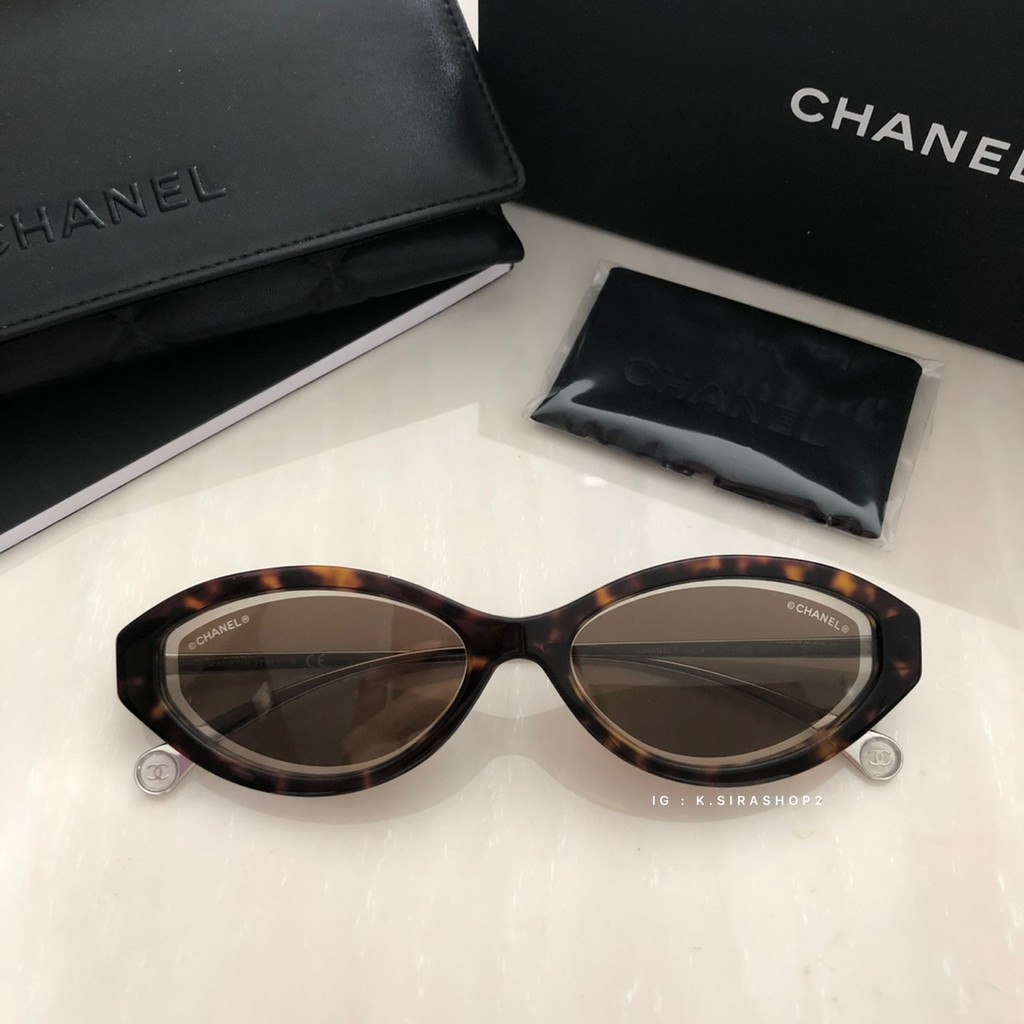ส่งฟรี] New Chanel Sunglasses Havana