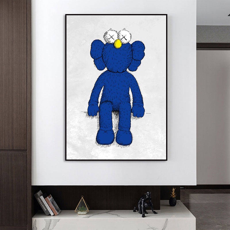 สติ๊กเกอร์ติดผนังโปสเตอร์-kaws-ระเบียงตกแต่งวาดภาพแบรนด์ที่อาศัยอยู่ห้องพักรูปแบบที่แขวนอยู่ที่ห้องโถงห้องภาพจิตรกร