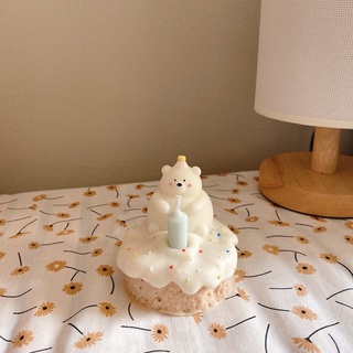 จัดส่งภายใน 2-3 วัน เทียนหอม birthday bear cake🛋🧸 เทียนหอมรูปเค้กหมี