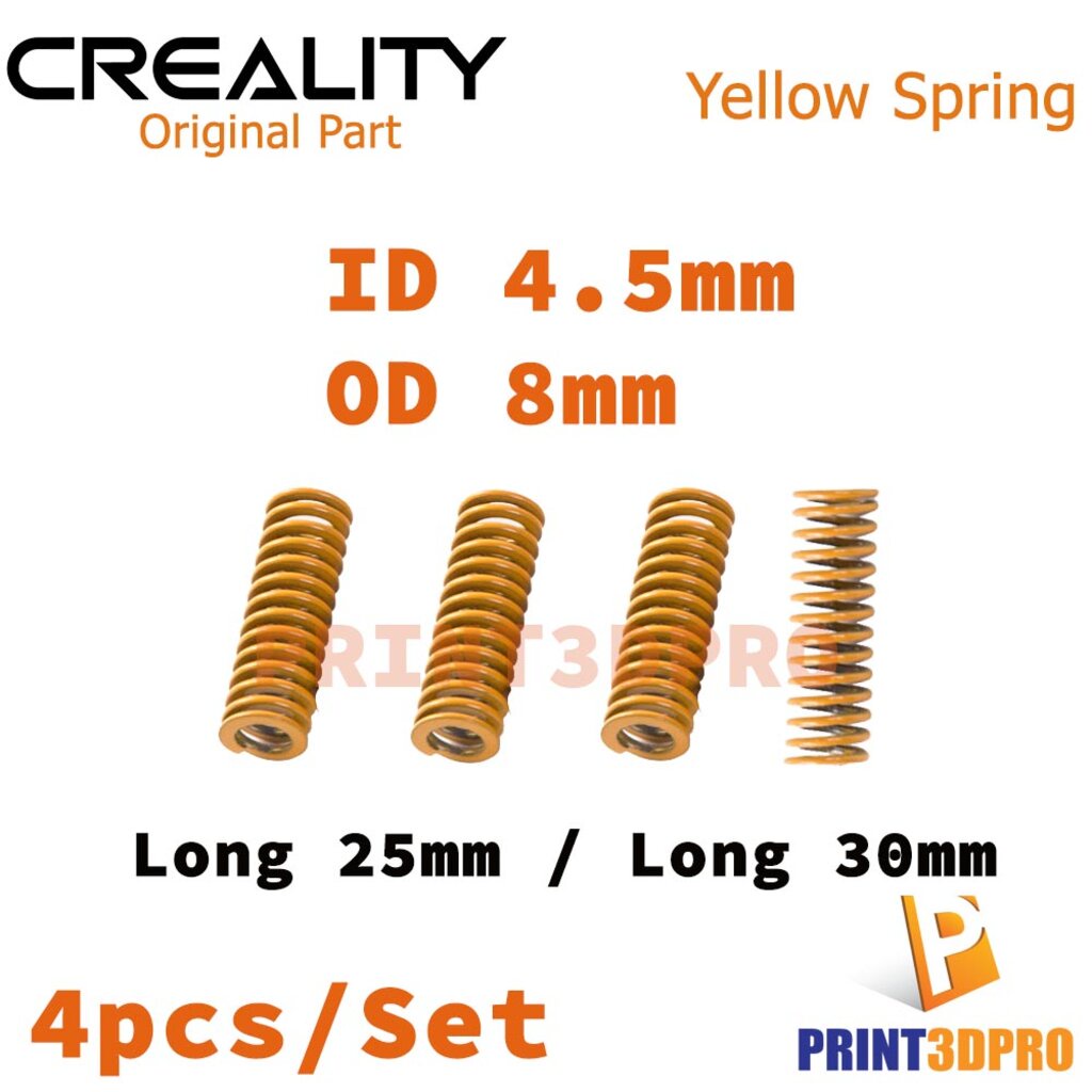 3D Part Creality Yellow Spring ID4.5 OD8 Long 25 , 30mm 4pcs/set For 3d ...