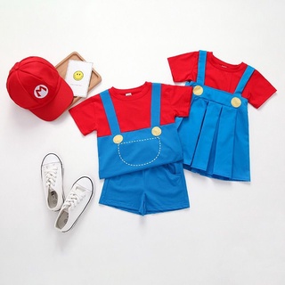 พร้อมส่งจากไทย ชุดมาริโอ้เด็ก ชุดมาริโอ้ ชุด Mario Cosplay ชุดแฟนซีเด็ก