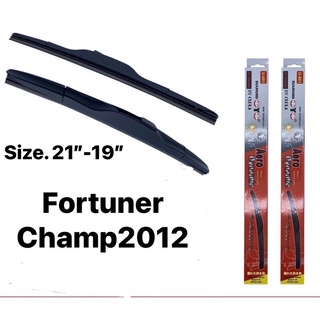 ที่ปัดน้ำฝน ใบปัดน้ำฝน ซิลิโคน ตรงรุ่น Fortuner Champ 2012ไชค์21”-19”ยี่ห้อ Diamond กล่องแดง 1คู่