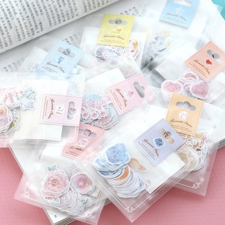 ภาพหน้าปกสินค้า70pcs Kawaii Romantic Stickers Painted Watercolor Diary Photo Decoration Stickers School Stationery ที่เกี่ยวข้อง