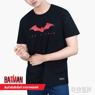 【hot sale】DOSH:MENS T-SHIRTS เสื้อยืด คอกลม แขนสั้น ผู้ชาย สีดำ ลิขสิทธิ์พิมพ์ลาย BATMAN 2022 รุ่น9DBMT5266-BL