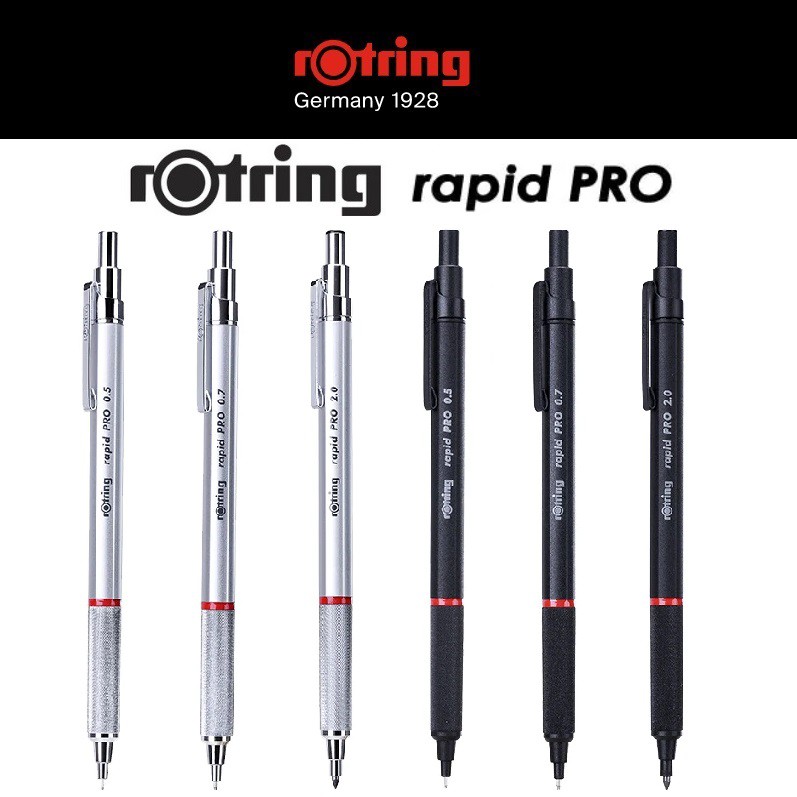 Rotring Rapid Pro ดินสอร่างโลหะเต็มรูปแบบ (0.5, 0.7, 2.0 มม.) ปากกาลูก ...