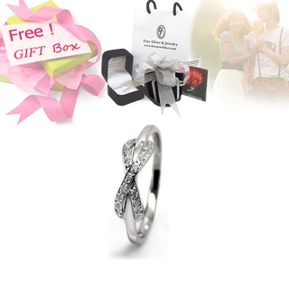 Finejewelthai-แหวนอินฟินิตี้-แหวนเพชรแท้-แหวนเงิน-เพชรแท้-เงินแท้925-Diamond-Silver-Ring--Diamond_Gift_set52